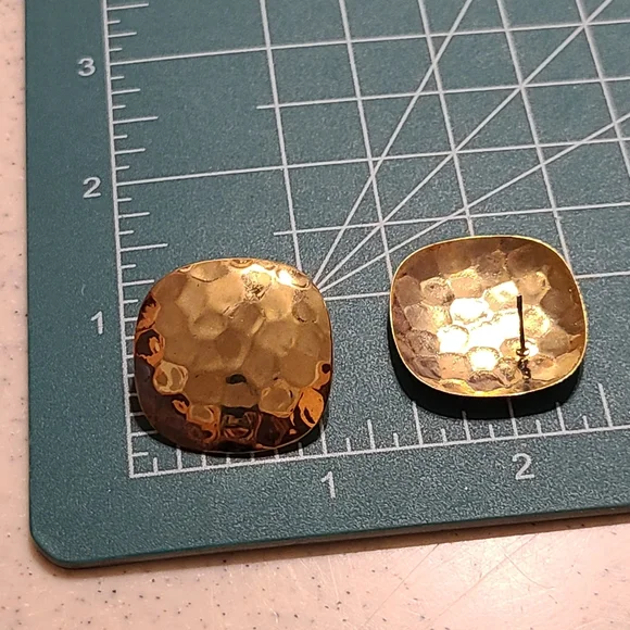 Brass Earrings for sale today gold tone - Picture 10 of 14